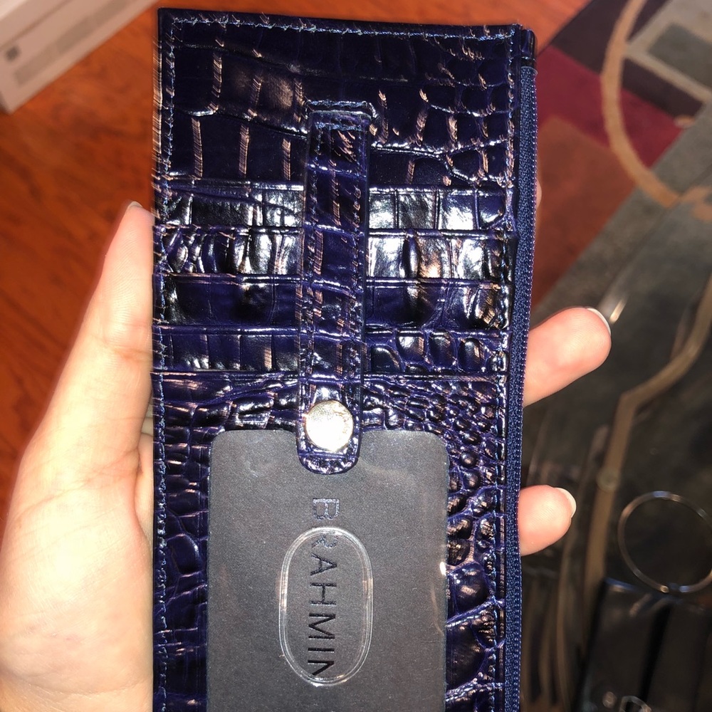 Brahmin dark navy blue wallet NEVER USED